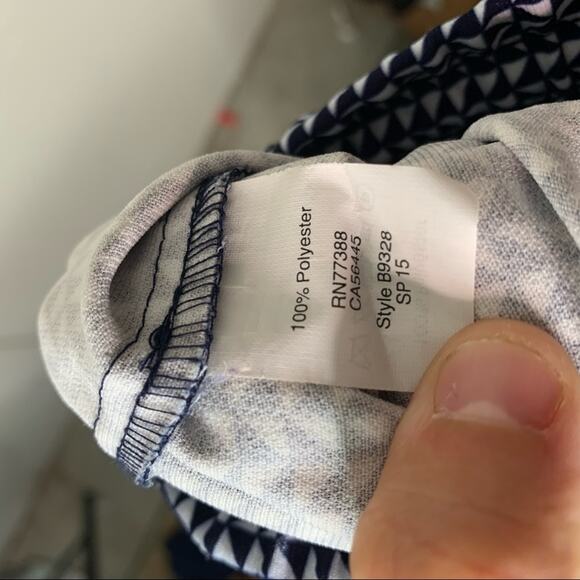 JCrew Factory Drapey Drawstring Pull On Pants Blue Patterned - Picture 6 of 6